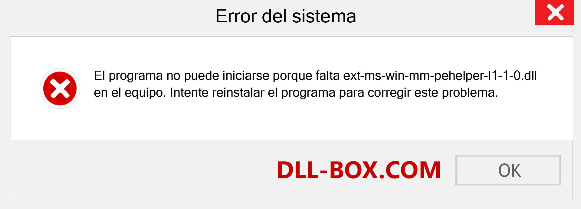 ¿Falta el archivo ext-ms-win-mm-pehelper-l1-1-0.dll ?. Descargar para Windows 7, 8, 10 - Corregir ext-ms-win-mm-pehelper-l1-1-0 dll Missing Error en Windows, fotos, imágenes